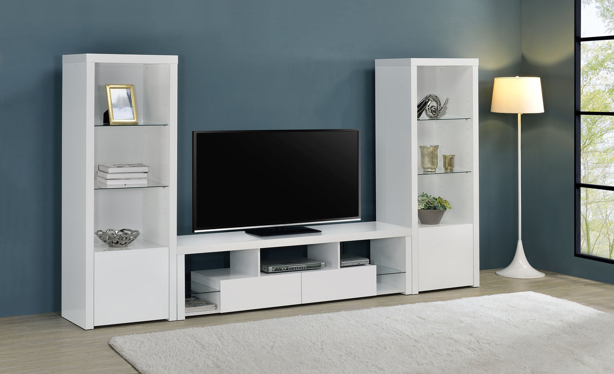 Jude 3-Piece 71-Inch TV Entertainment Center White High Gloss