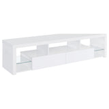 Jude 2-Drawer TV Stand, 71-Inch, High Gloss White