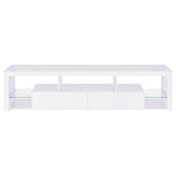 Jude 2-Drawer TV Stand, 71-Inch, High Gloss White