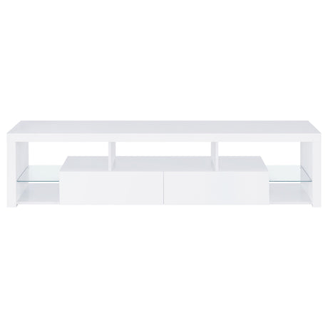Jude 2-Drawer TV Stand, 71-Inch, High Gloss White