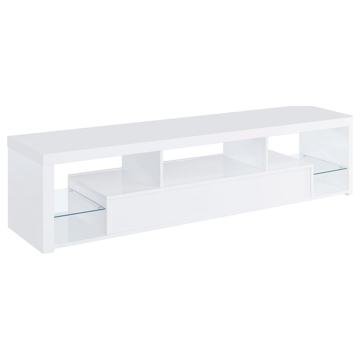 Jude 2-Drawer TV Stand, 71-Inch, High Gloss White
