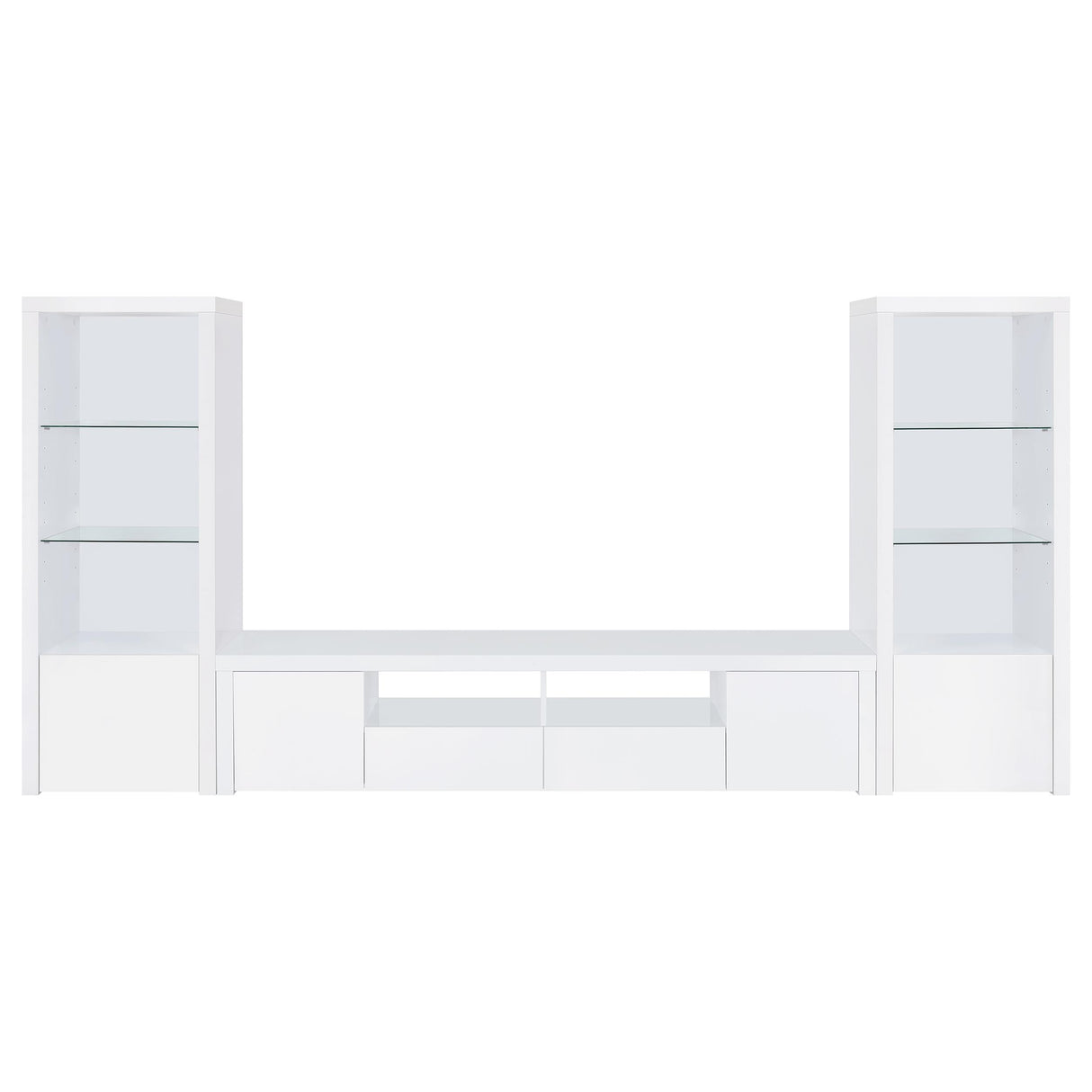 Jude 3-Shelf Media Tower - White High Gloss