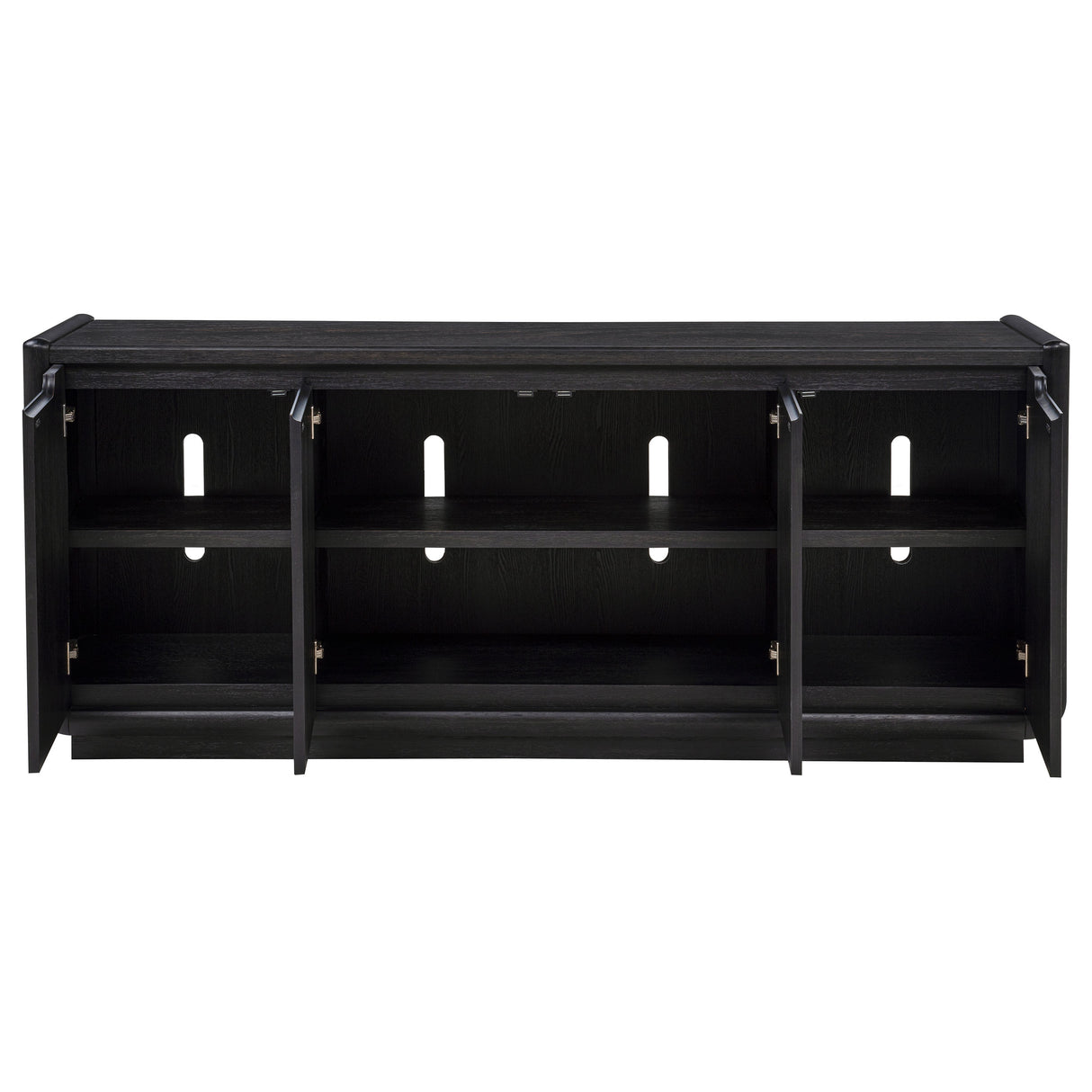 Leandro 72-Inch 4-Door TV Stand - Burnished Black