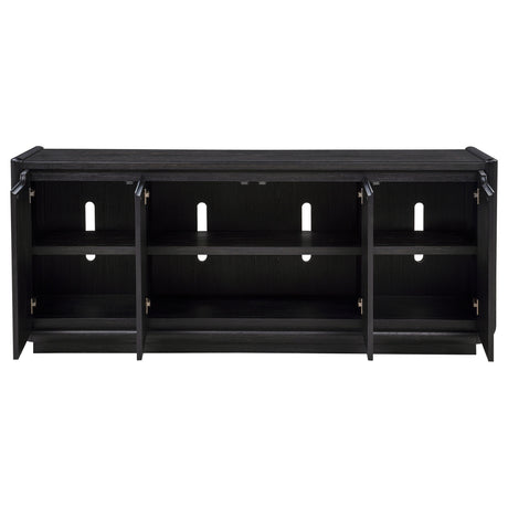 Leandro 72-Inch 4-Door TV Stand - Burnished Black
