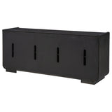 Leandro 72-Inch 4-Door TV Stand - Burnished Black