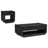 Leandro 2-Piece Wood Coffee and End Table Set Burnished Black