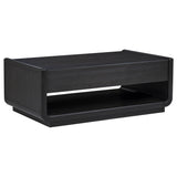 Leandro 2-Piece Wood Coffee and End Table Set Burnished Black