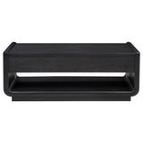 Leandro 2-Drawer Wood Cocktail Coffee Table in Burnished Black