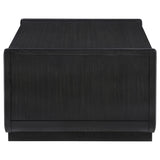 Leandro 2-Drawer Wood Cocktail Coffee Table in Burnished Black