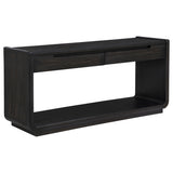 Leandro 2-Drawer Entryway Console Table, Burnished Black