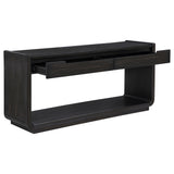 Leandro 2-Drawer Entryway Console Table, Burnished Black