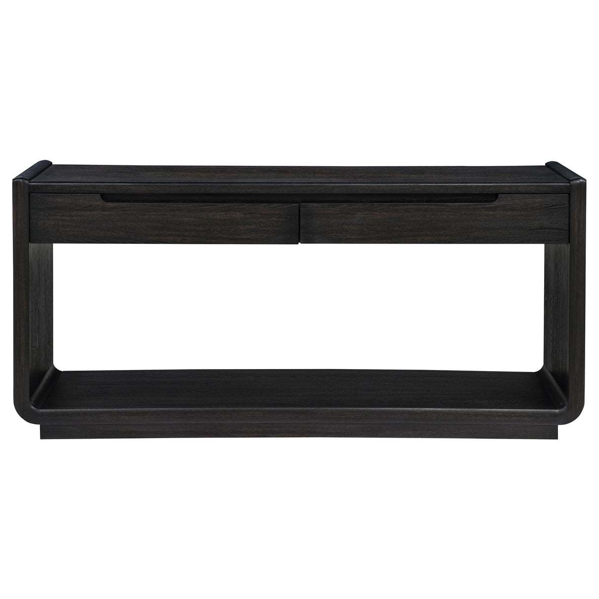 Leandro 2-Drawer Entryway Console Table, Burnished Black