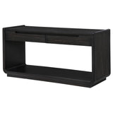 Leandro 2-Drawer Entryway Console Table, Burnished Black