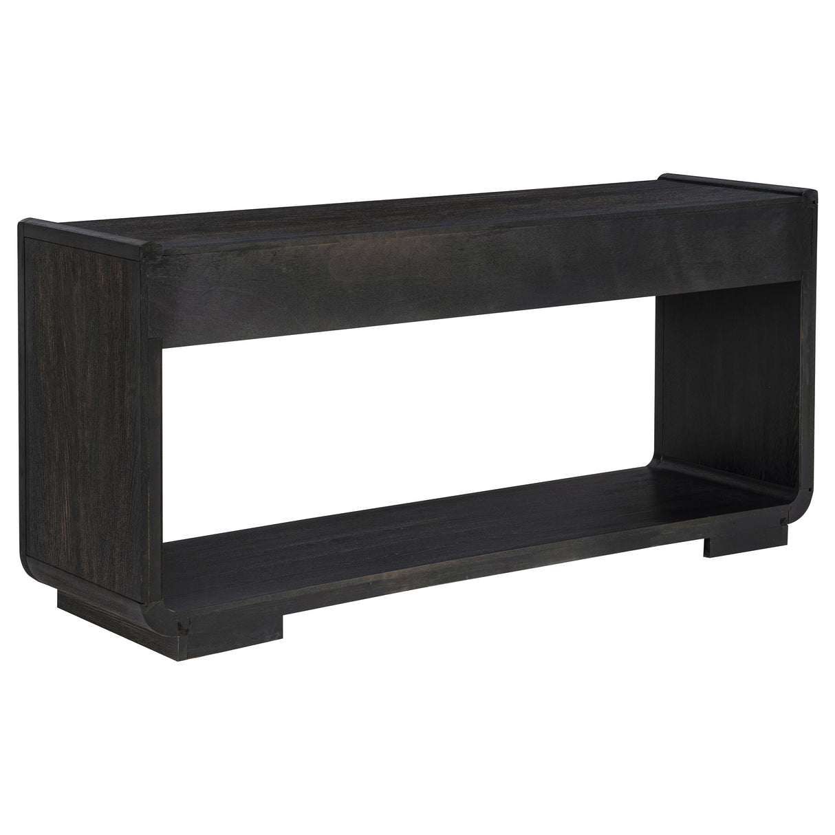 Leandro 2-Drawer Entryway Console Table, Burnished Black