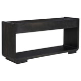 Leandro 2-Drawer Entryway Console Table, Burnished Black