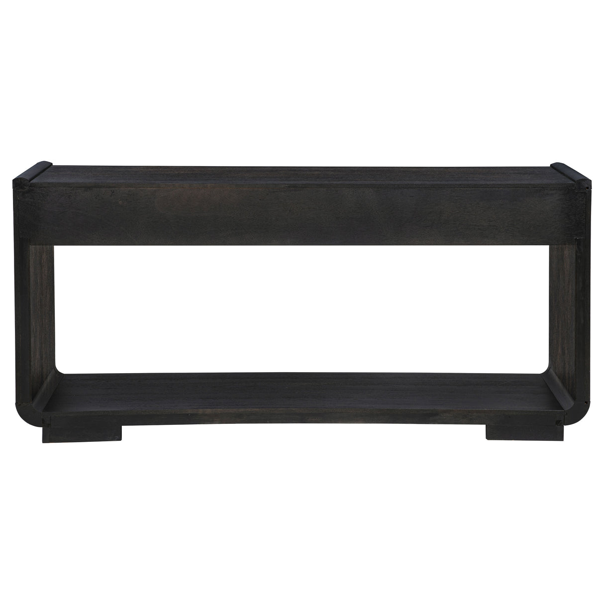 Leandro 2-Drawer Entryway Console Table, Burnished Black