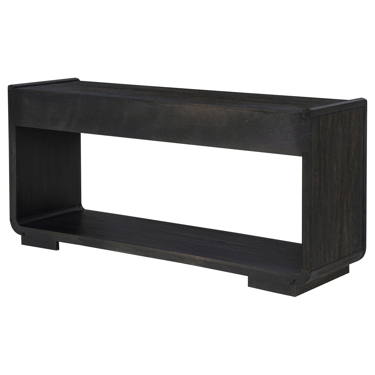 Leandro 2-Drawer Entryway Console Table, Burnished Black