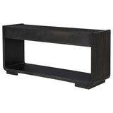 Leandro 2-Drawer Entryway Console Table, Burnished Black