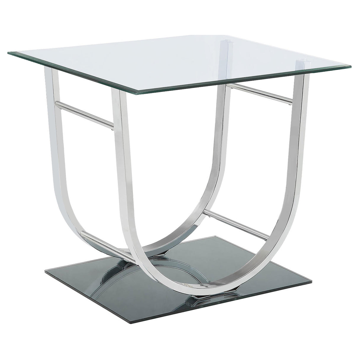 Danville 2-Piece Glass Top Coffee and End Table Set Chrome