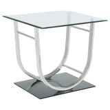 Danville 2-Piece Glass Top Coffee and End Table Set Chrome