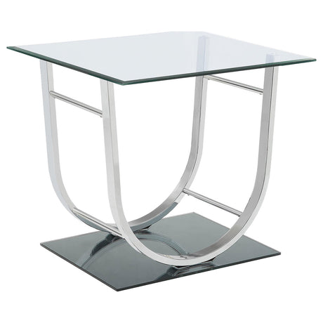 Danville 2-Piece Glass Top Coffee and End Table Set Chrome