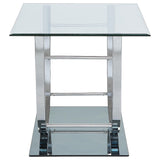 Danville 2-Piece Glass Top Coffee and End Table Set Chrome