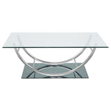 Danville 2-Piece Glass Top Coffee and End Table Set Chrome