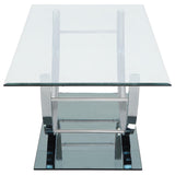 Danville 2-Piece Glass Top Coffee and End Table Set Chrome
