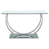 Danville U-Shaped Glass Top Console Table Chrome