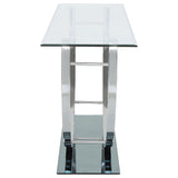 Danville U-Shaped Glass Top Console Table Chrome