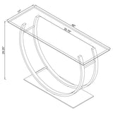 Danville U-Shaped Glass Top Console Table Chrome