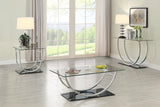 Danville U-Shaped Glass Top Console Table Chrome