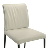 Meriam - Full Back Top Grain Leather Upholstered Metal Dining Chairs (Set of 2)