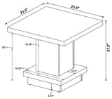 Reston Square Engineered Wood Side Table Cappuccino