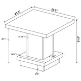 Reston 2-Piece Square Coffee and End Table Set Cappuccino