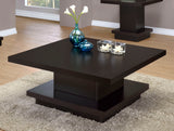Reston Square Cappuccino Coffee Table with Casters