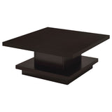 Reston Square Cappuccino Coffee Table with Casters