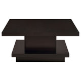 Reston Square Cappuccino Coffee Table with Casters