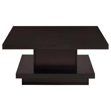 Reston Square Cappuccino Coffee Table with Casters