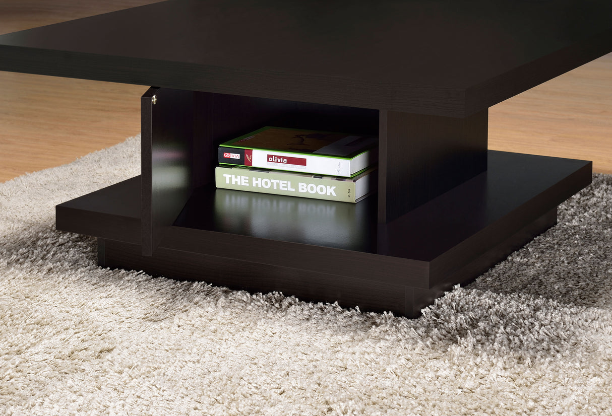 Reston Square Cappuccino Coffee Table with Casters