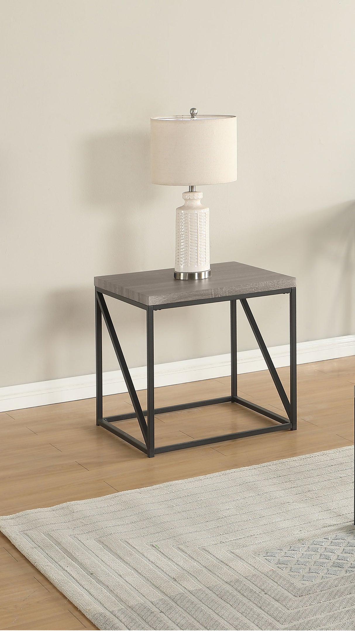 Birdie Square End Table, Sonoma Grey Engineered Wood