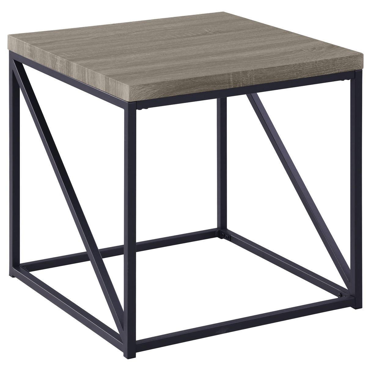 Birdie Square End Table, Sonoma Grey Engineered Wood
