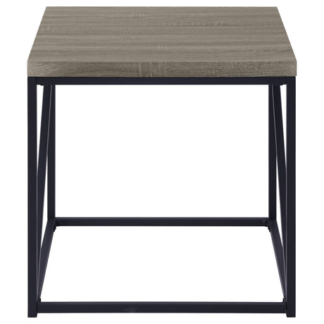 Birdie Square End Table, Sonoma Grey Engineered Wood