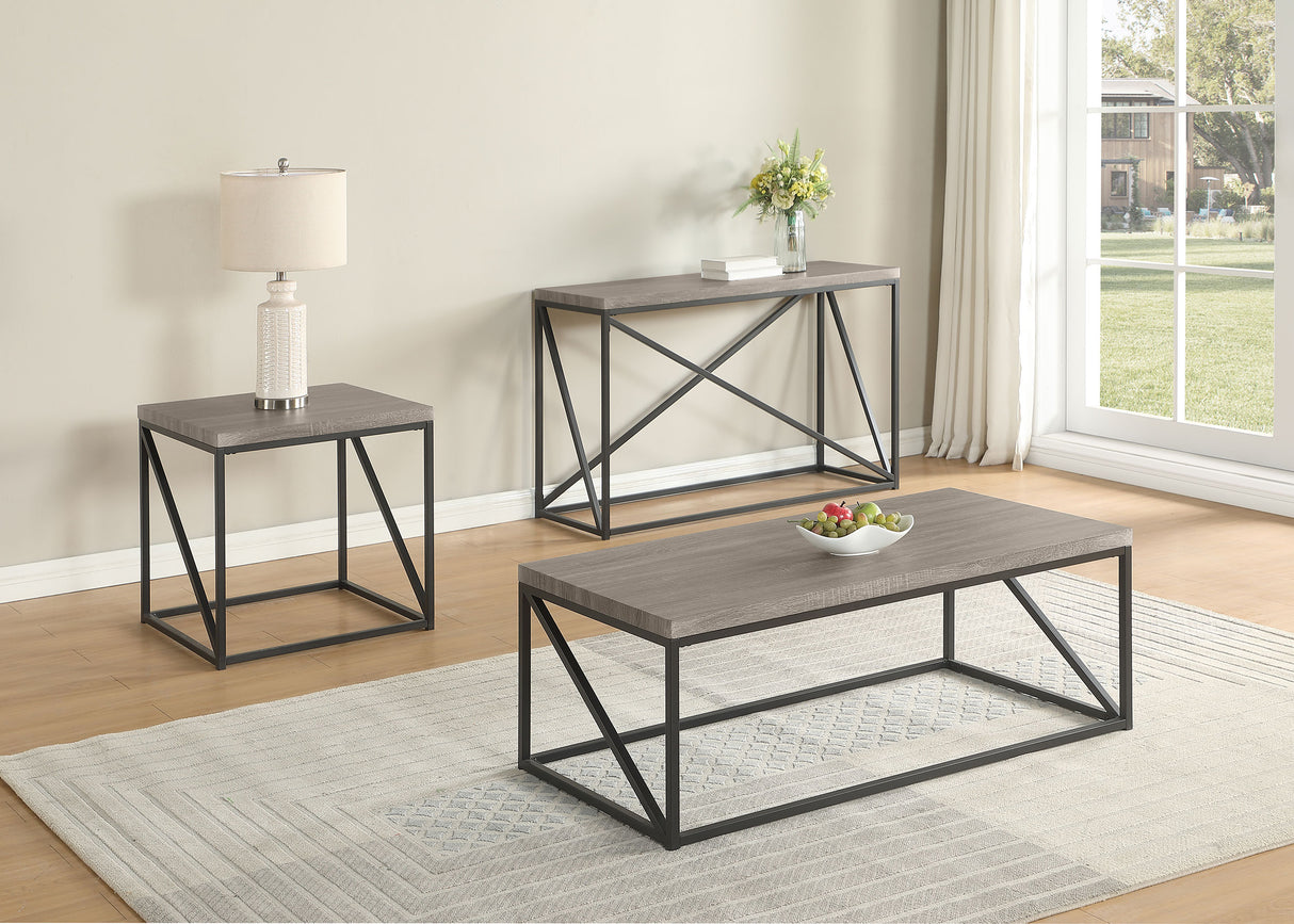 Birdie Square End Table, Sonoma Grey Engineered Wood