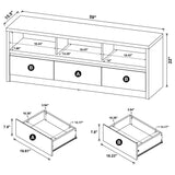 Rutland 59-Inch 3-Drawer TV Stand Media Console Black