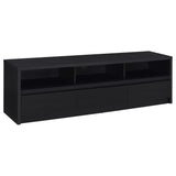 Rutland 78-Inch Black TV Stand with 3 Drawers