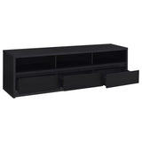 Rutland 78-Inch Black TV Stand with 3 Drawers