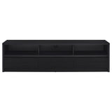 Rutland 78-Inch Black TV Stand with 3 Drawers