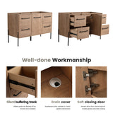 46" Freestanding Bathroom Vanity With Soft Close Doors And 4 Drawers, (Vanity Only) - Imitative Oak