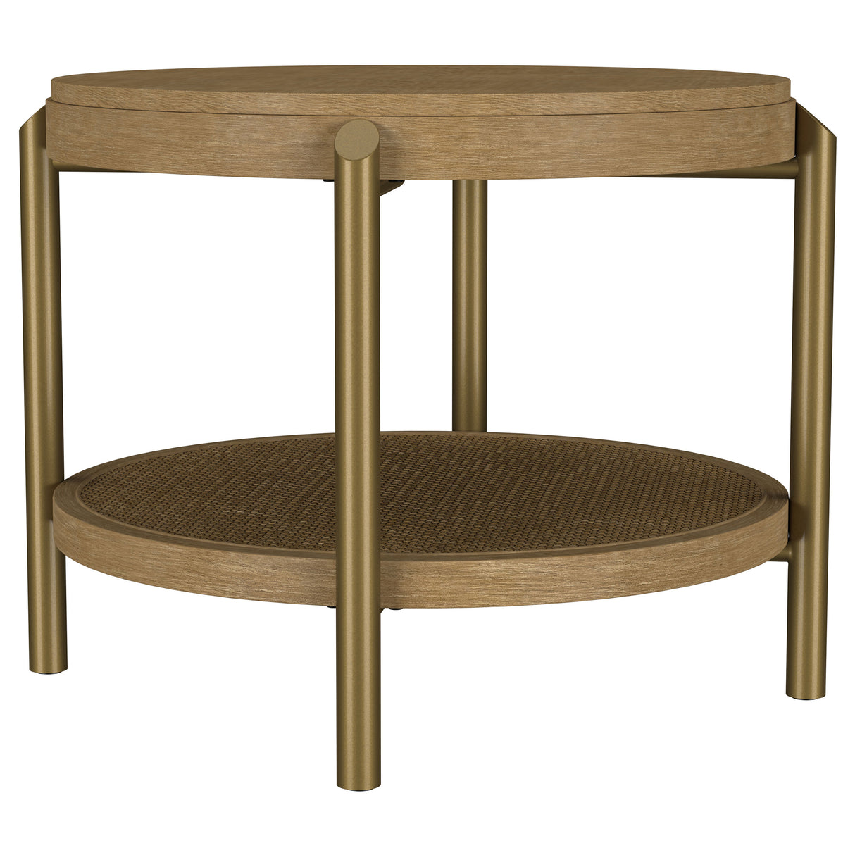 Arini 2-Piece Round Coffee and End Table Set, Sand Wash